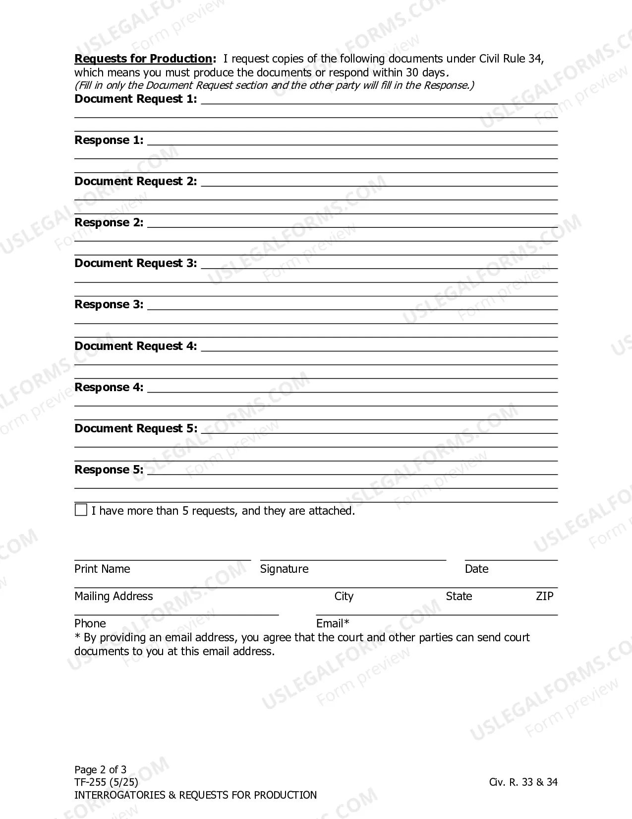 Preview Interrogatories and Requests for Production
