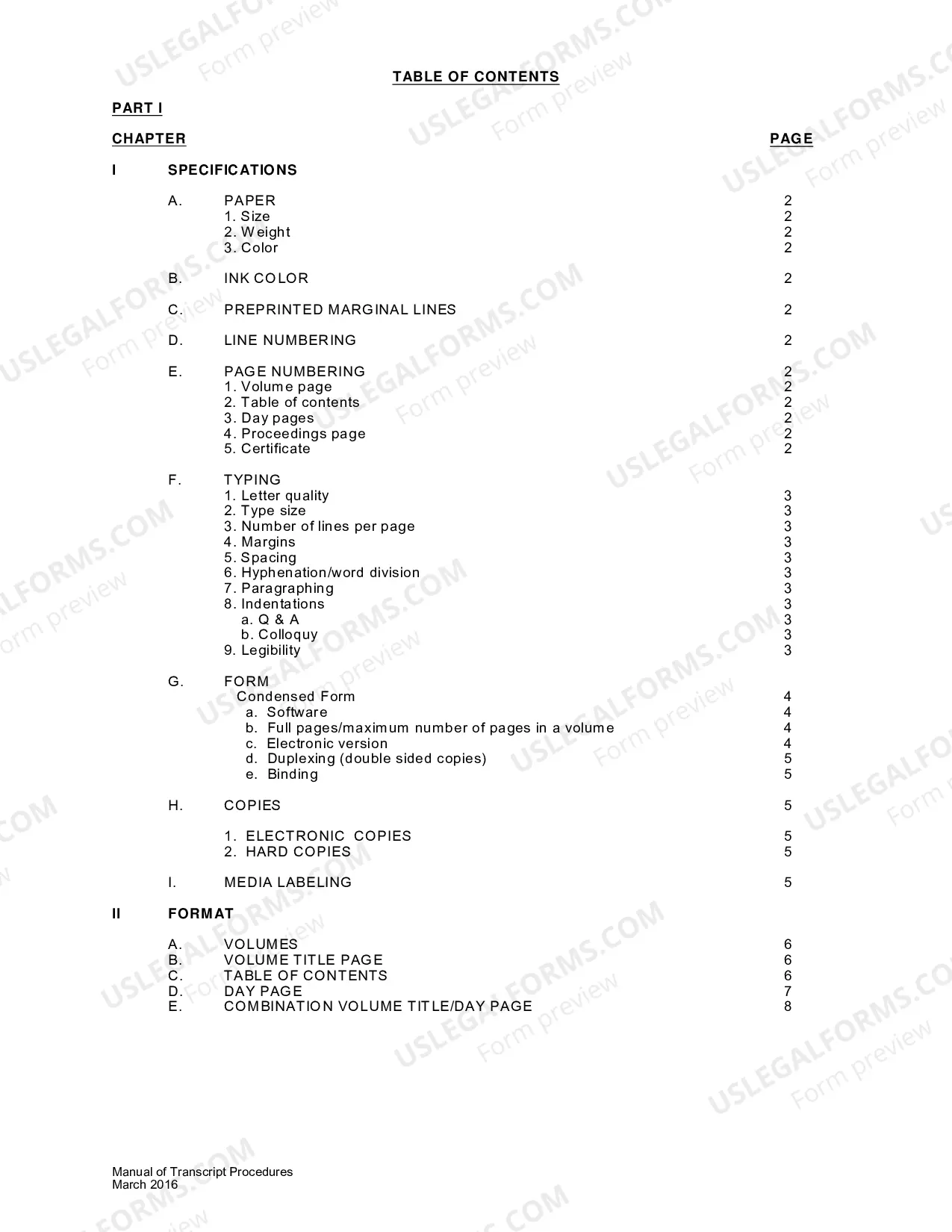 Preview Manual of Transcript Procedures and Appendices
