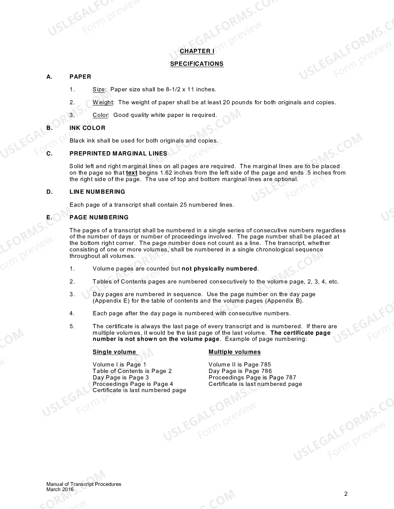 Preview Manual of Transcript Procedures and Appendices