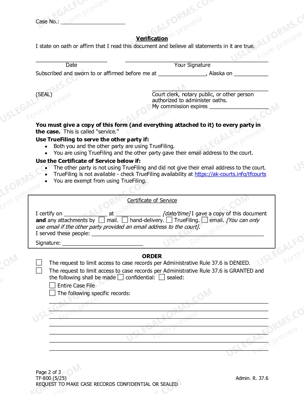 Preview Request to Seal or Make Case Records Confidential