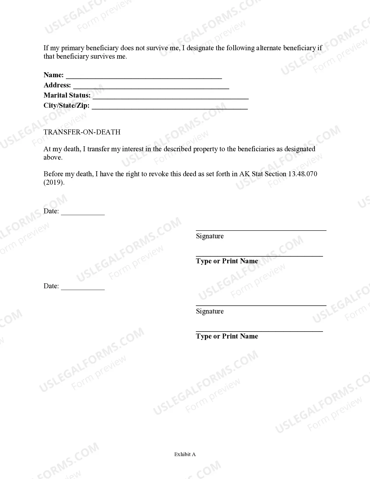 Preview Transfer on Death Deed or TOD - Beneficiary Deed for Two Individuals to Two Individuals