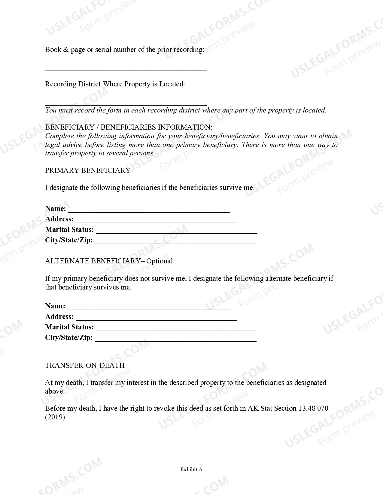 Preview Transfer on Death Deed or TOD - Beneficiary Deed for Two Married Individuals to Individual