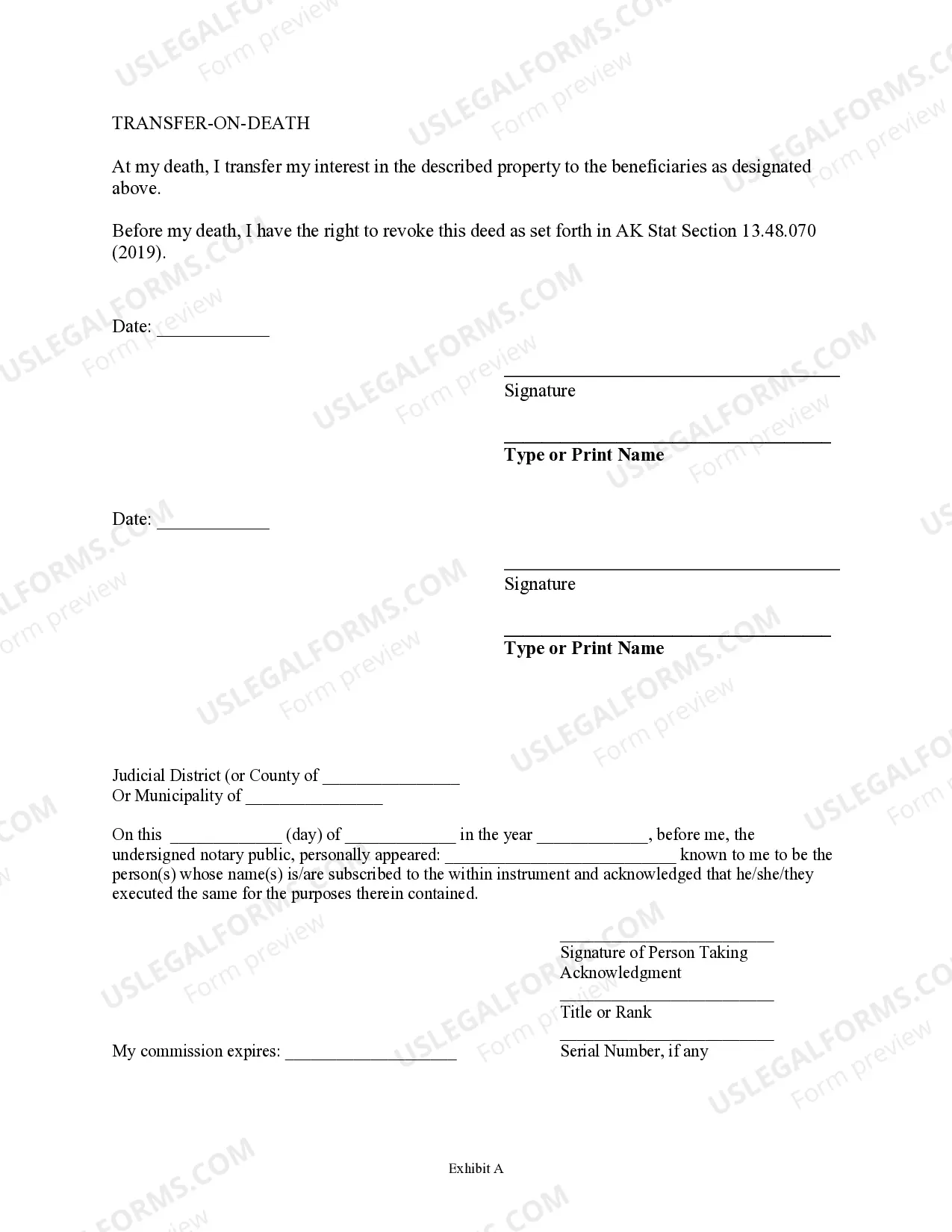 Preview Transfer on Death Deed or TOD - Beneficiary Deed for Two Individuals to Business Entity