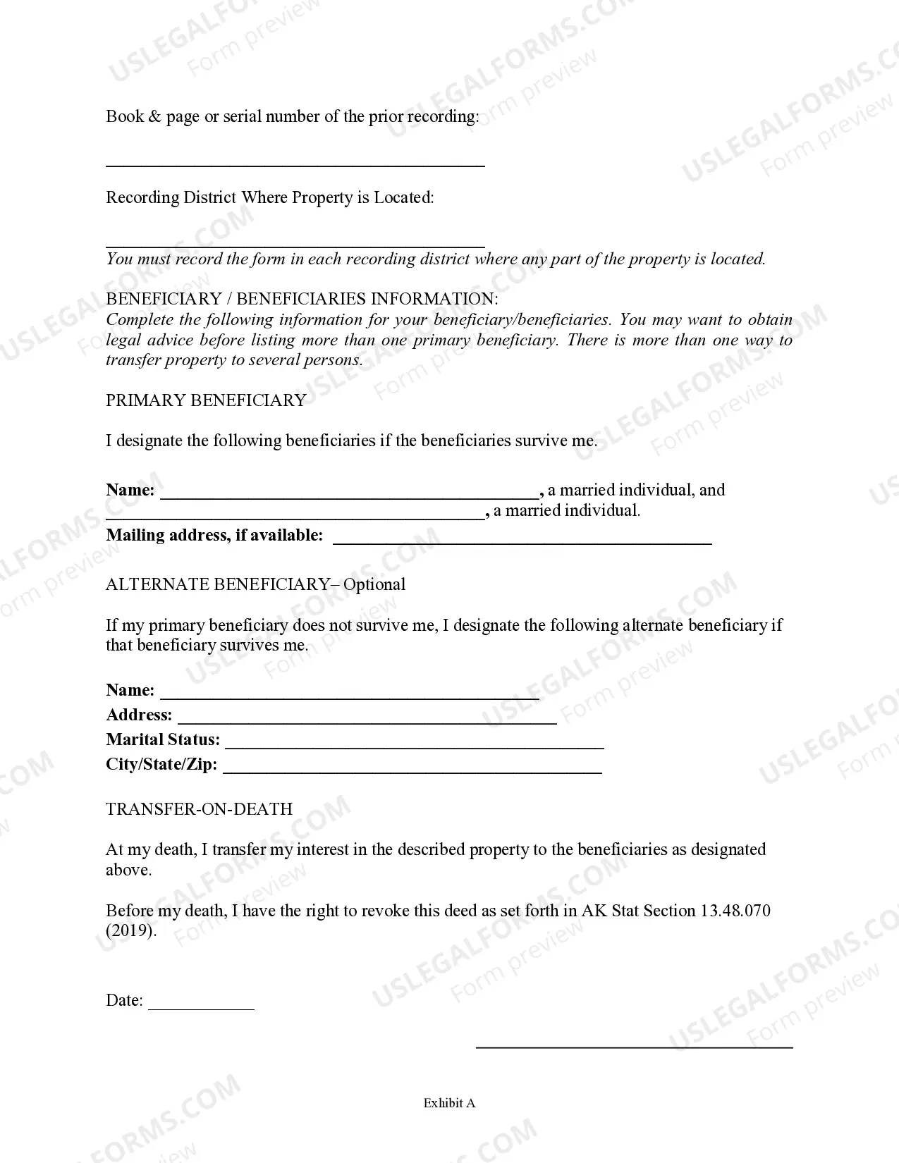 Preview Transfer on Death Deed or TOD - Beneficiary Deed for Two Married Individuals to Two Married Beneficiaries