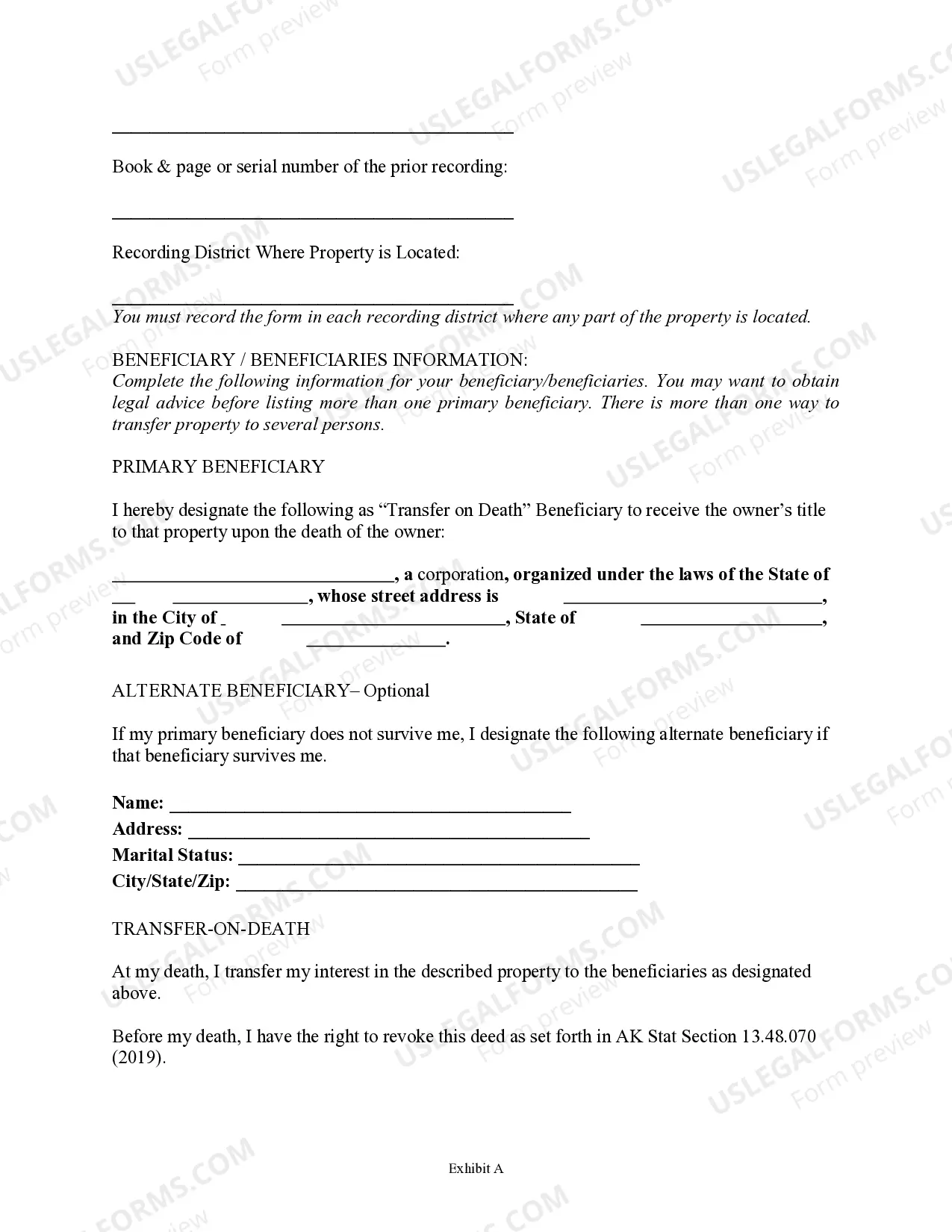 Preview Transfer on Death Deed or TOD - Beneficiary Deed for Two Married Individuals to a Business