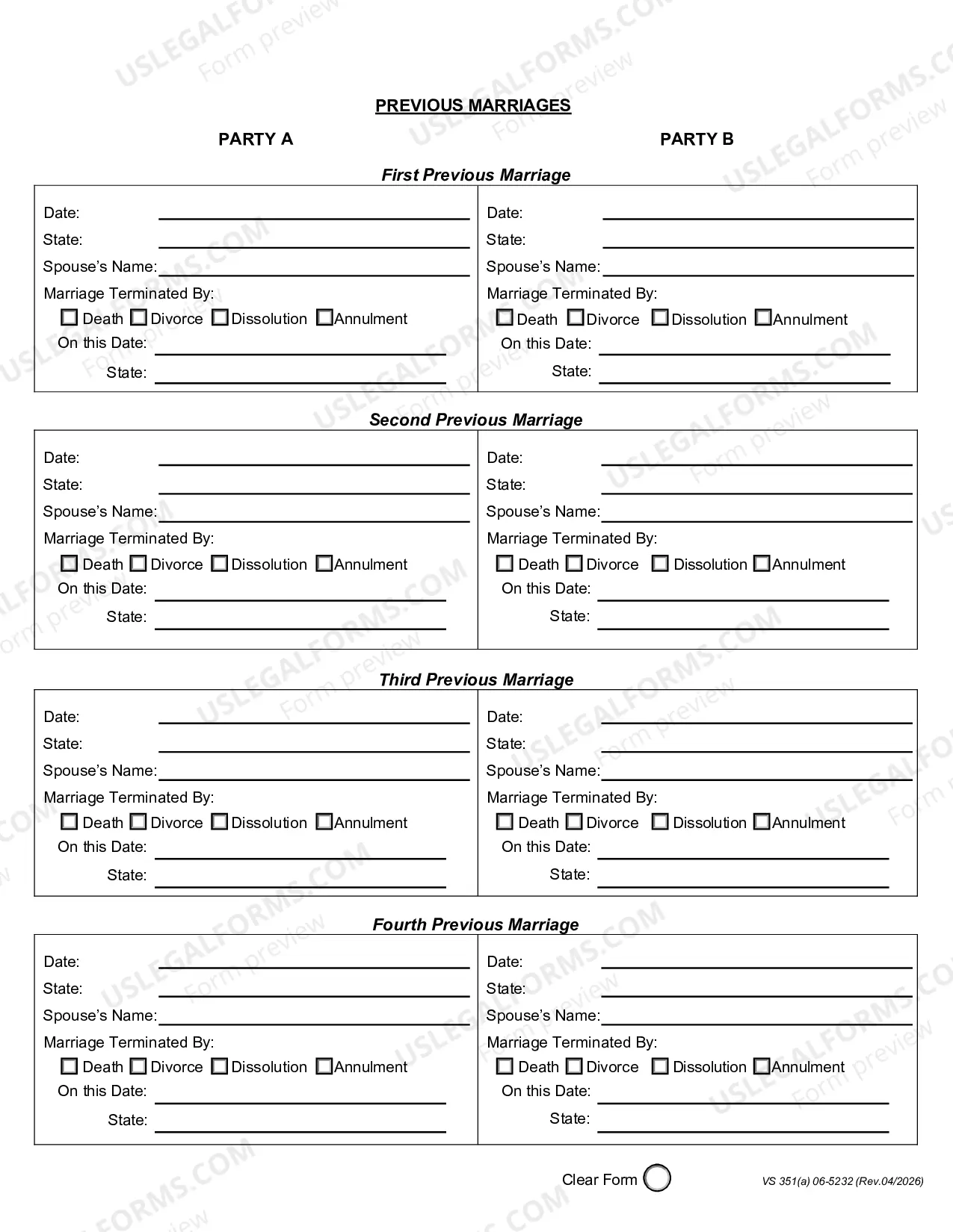Preview Marriage License Application