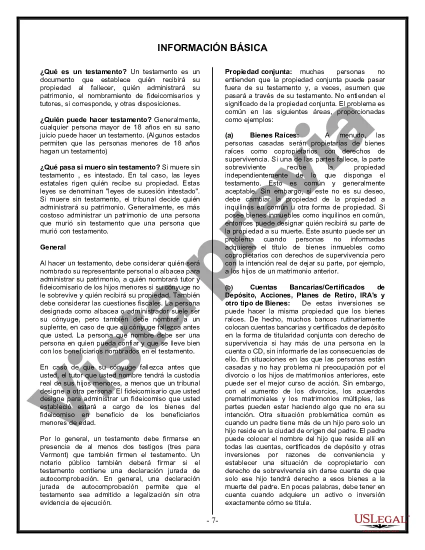 Preview Última voluntad y testamento legal para persona casada con hijos menores de edad de un matrimonio anterior