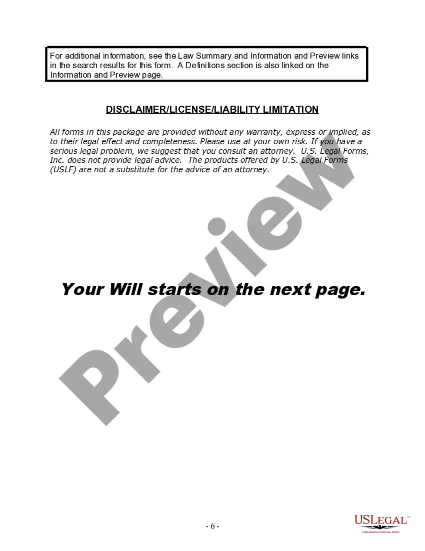 Preview Last Will and Testament for Divorced Person Not Remarried with No Children