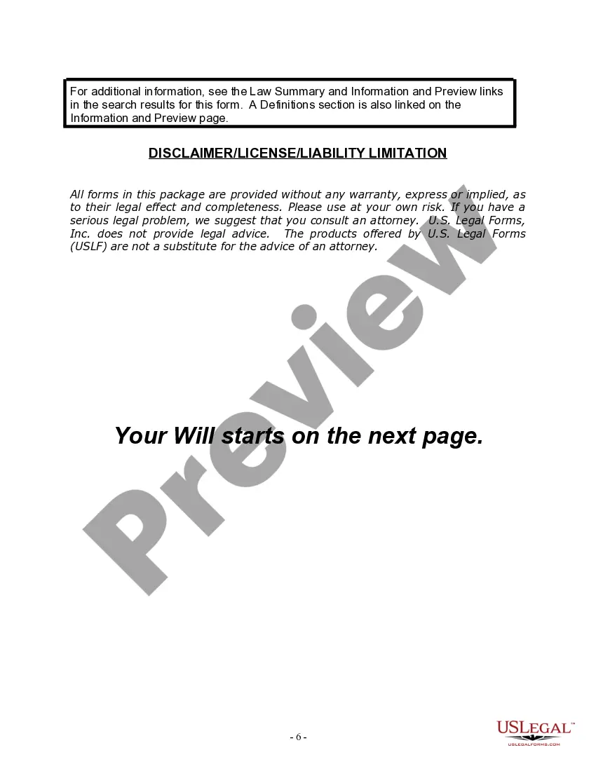 Preview Last Will and Testament for a Married Person with No Children