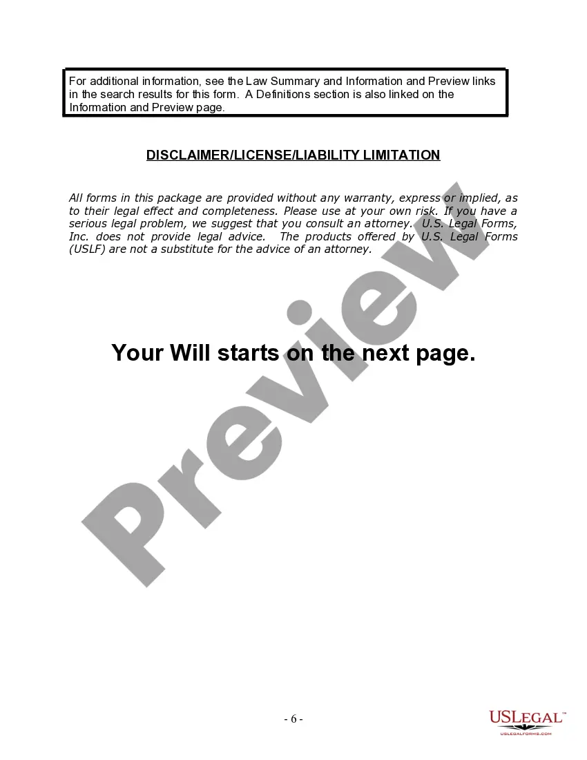 Preview Last Will and Testament for Divorced Person Not Remarried with Adult and Minor Children