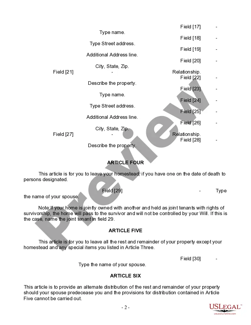 Preview Mutual Wills Package for Married Couple with Adult Children