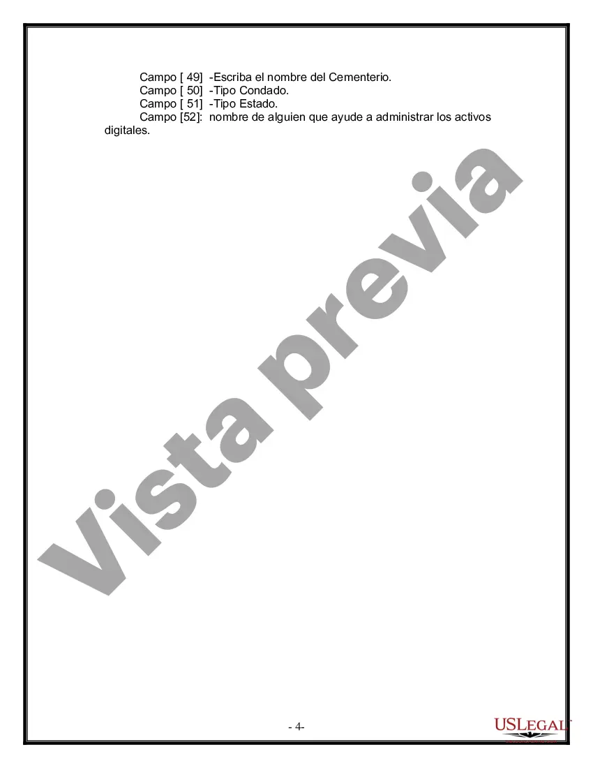 Preview Formulario Legal de Última Voluntad y Testamento para Persona Casada con Hijos Adultos y Menores de Matrimonio Anterior