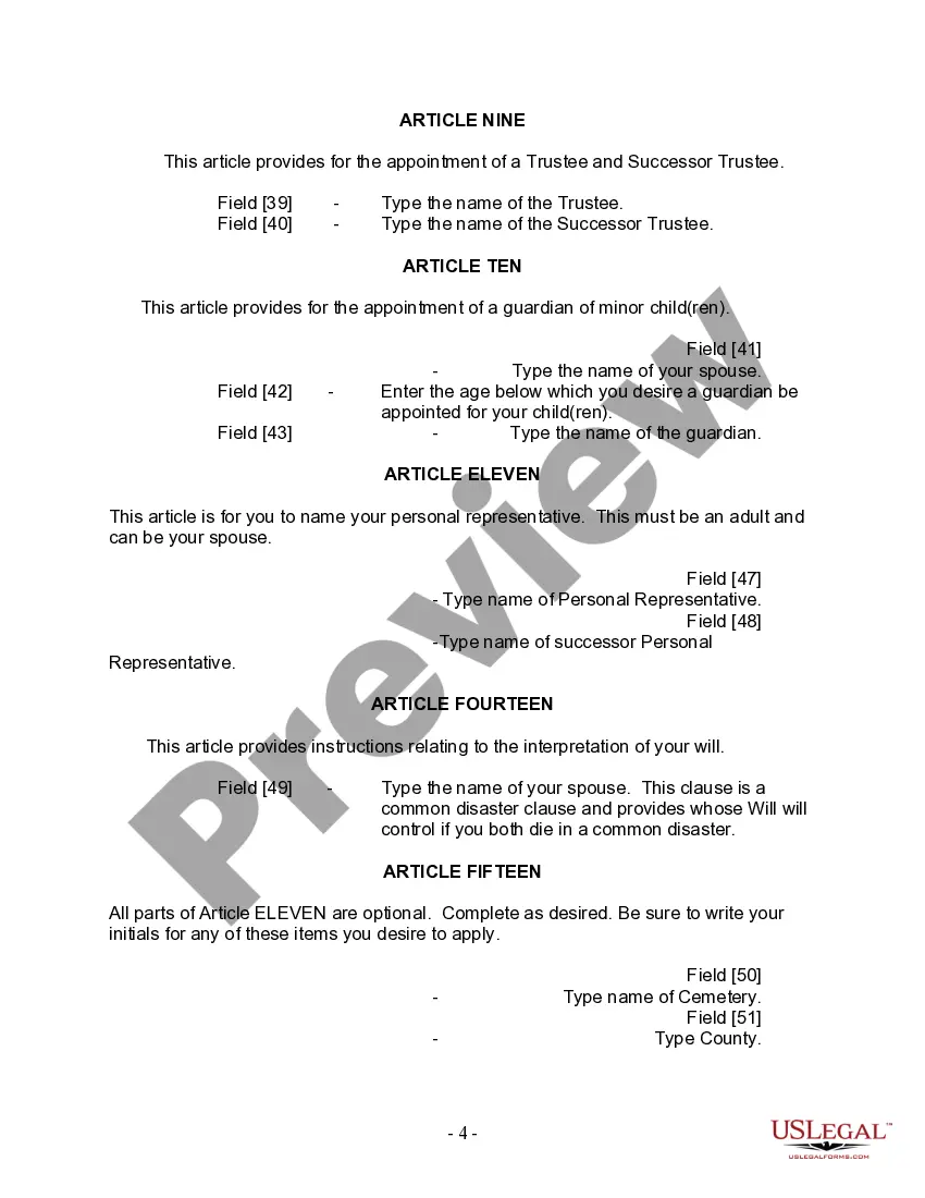 Preview Mutual Wills Package for Married Couple with Adult and Minor Children