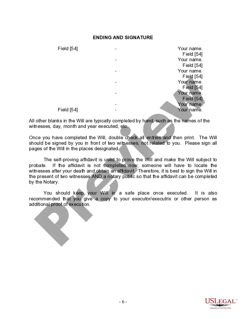 Preview Mutual Wills Package for Married Couple with Adult and Minor Children