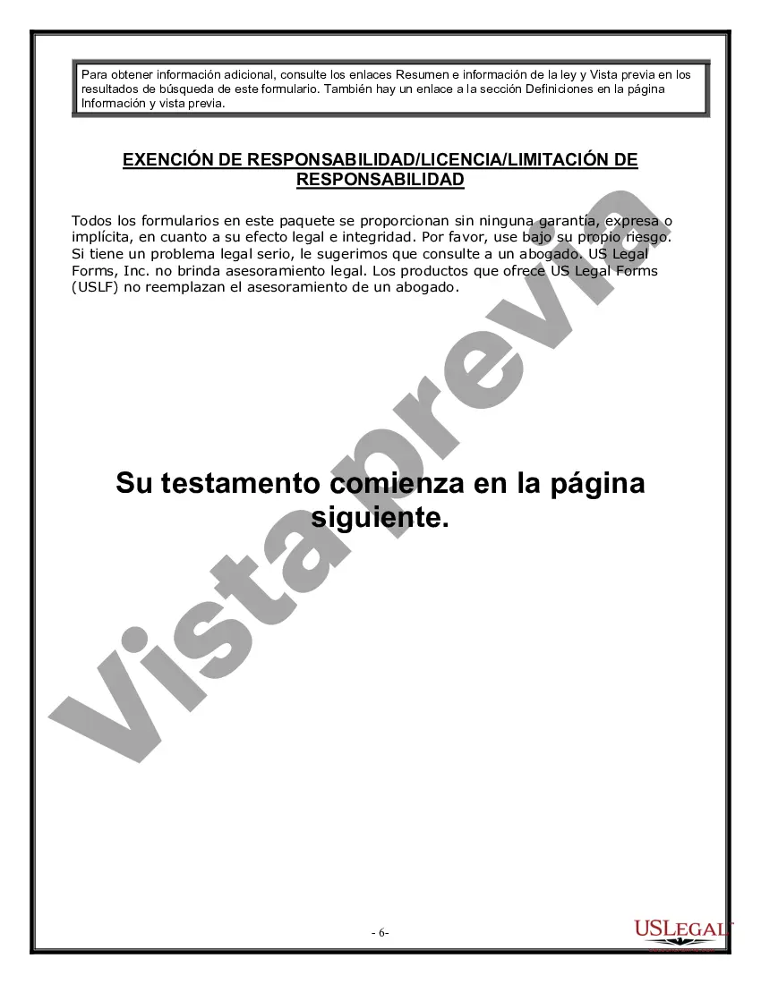 Preview Formulario de testamento y última voluntad legal para viuda o viudo con hijos adultos