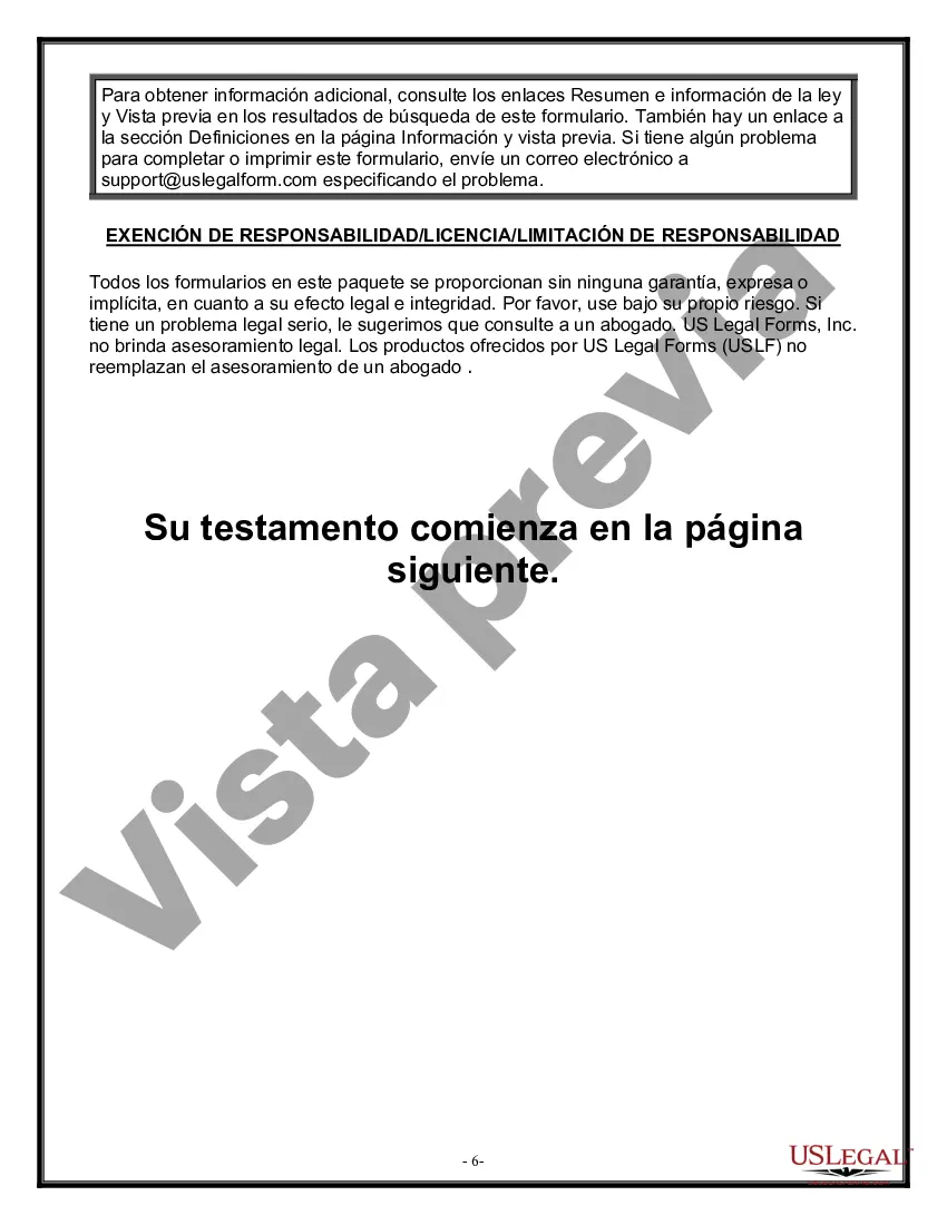 Preview Formulario de última voluntad legal para una viuda o viudo sin hijos