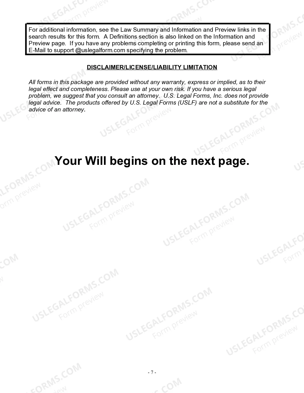 Preview Last Will for a Widow or Widower with no Children