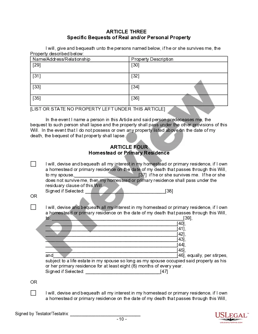 Preview Last Will and Testament for Divorced and Remarried Person with Mine, Yours and Ours Children