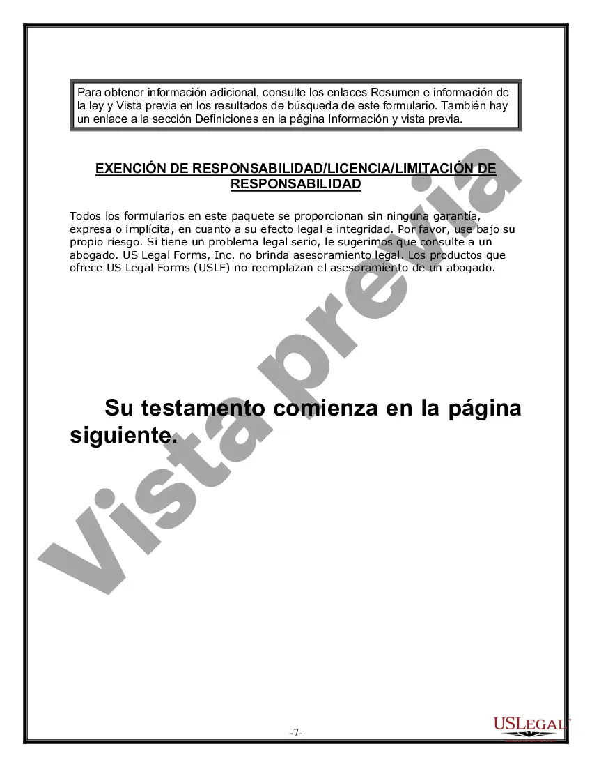 Preview Última voluntad y testamento para otras personas