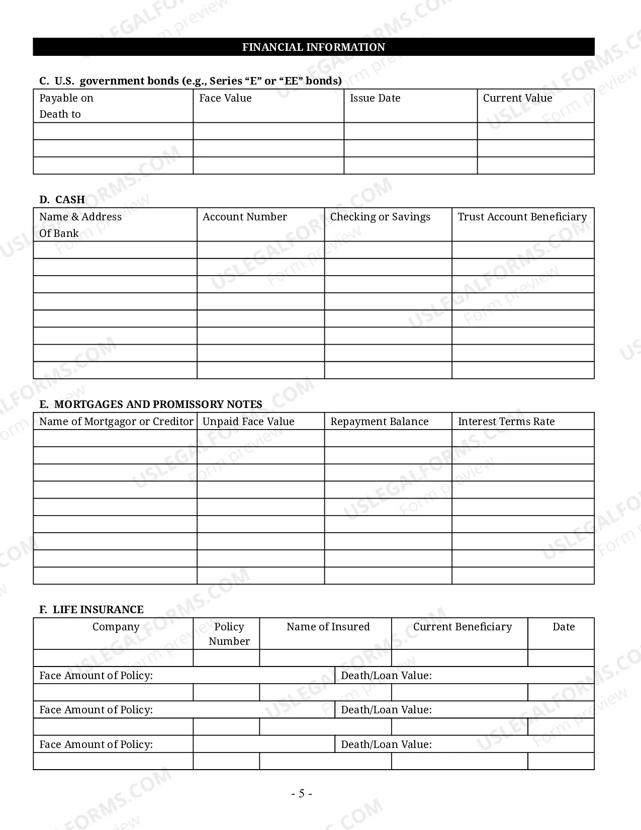 Preview Estate Planning Questionnaire and Worksheets
