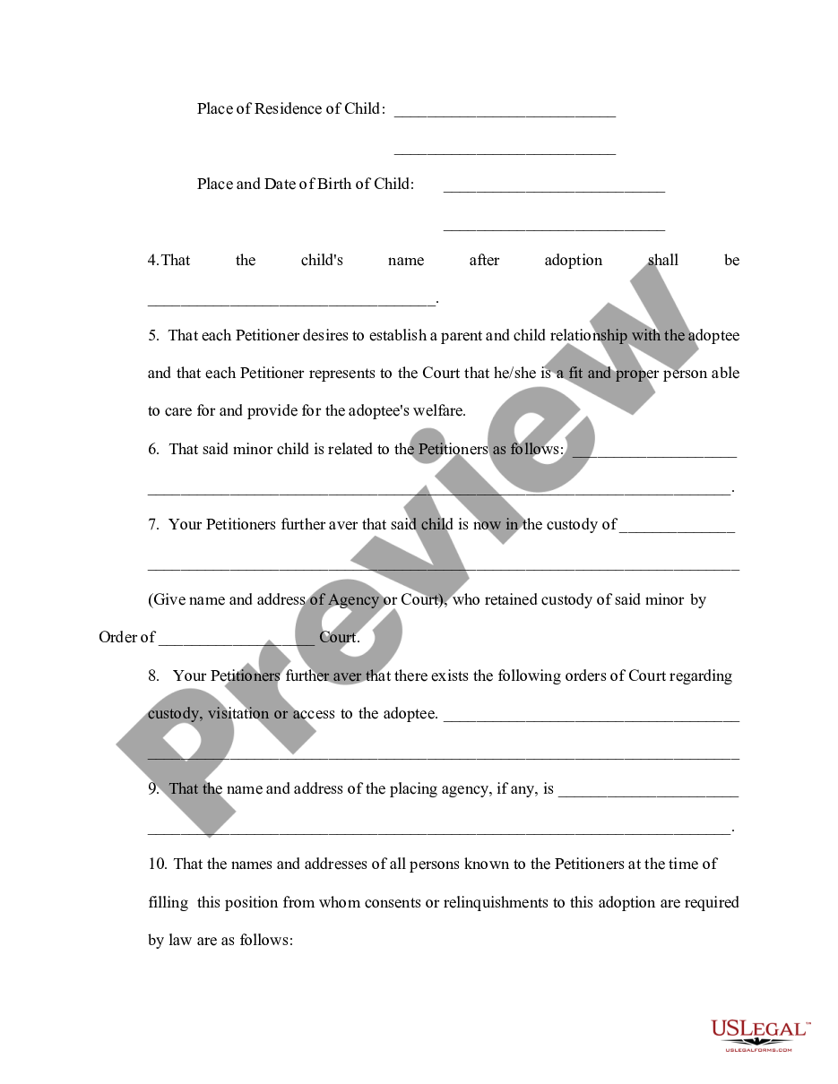 page 1 Petition for Adoption preview
