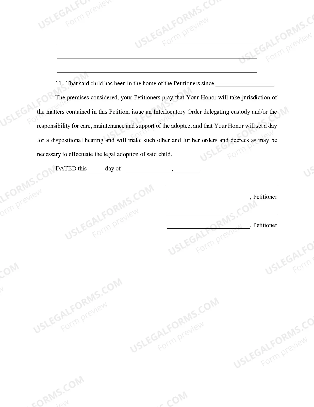 Preview Petition for Adoption