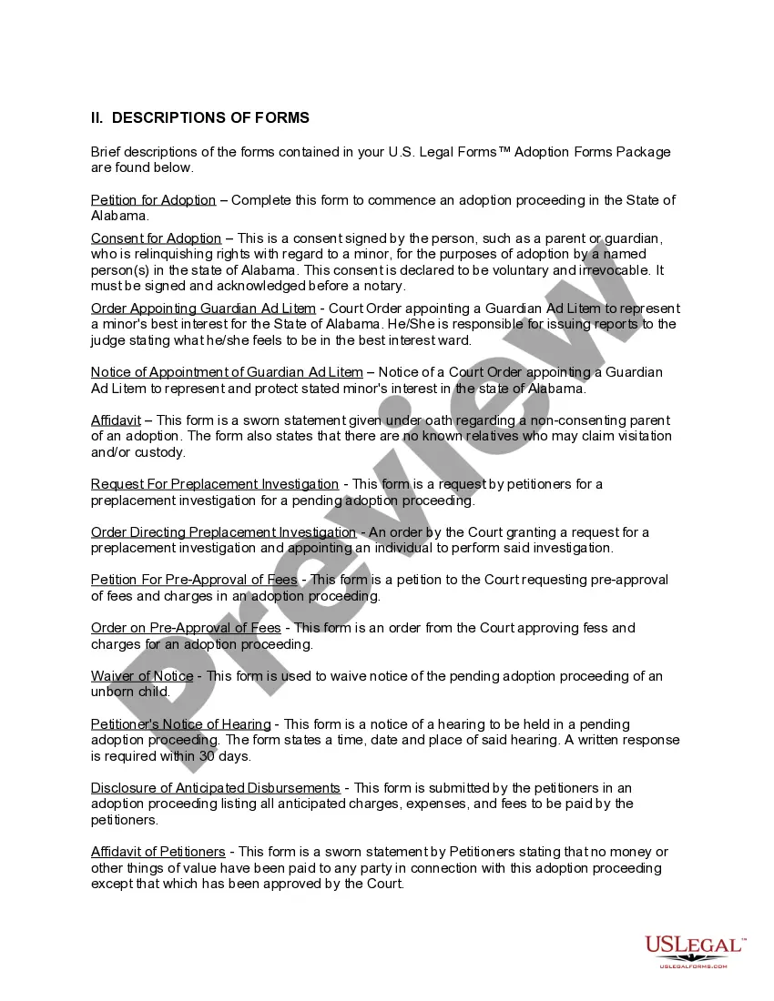 Get Alabama Adoption Forms Package Preview Alabama Adoption Forms Package