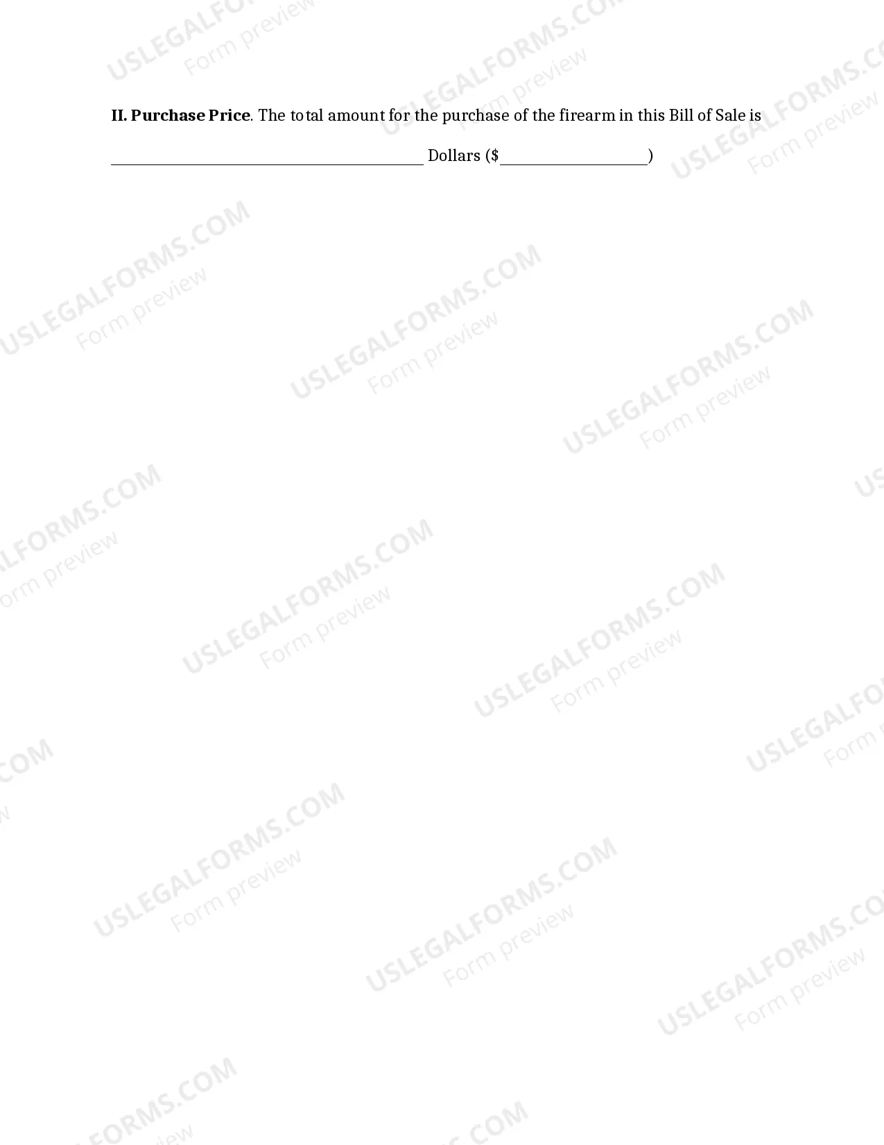 Preview Alabama firearm Bill of Sale form