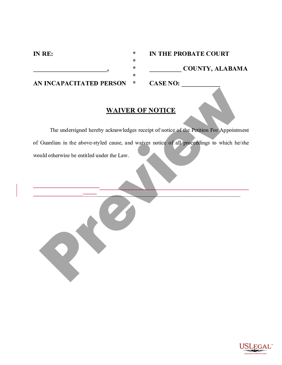 form Waiver of Notice preview
