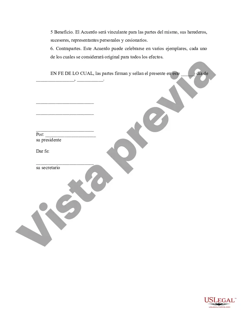 Preview Acuerdo restrictivo de acciones