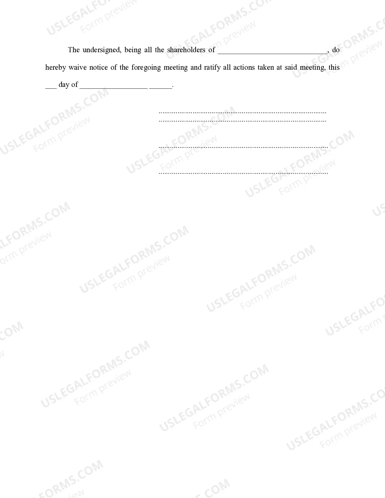 Preview Minutes of First Shareholders Meeting