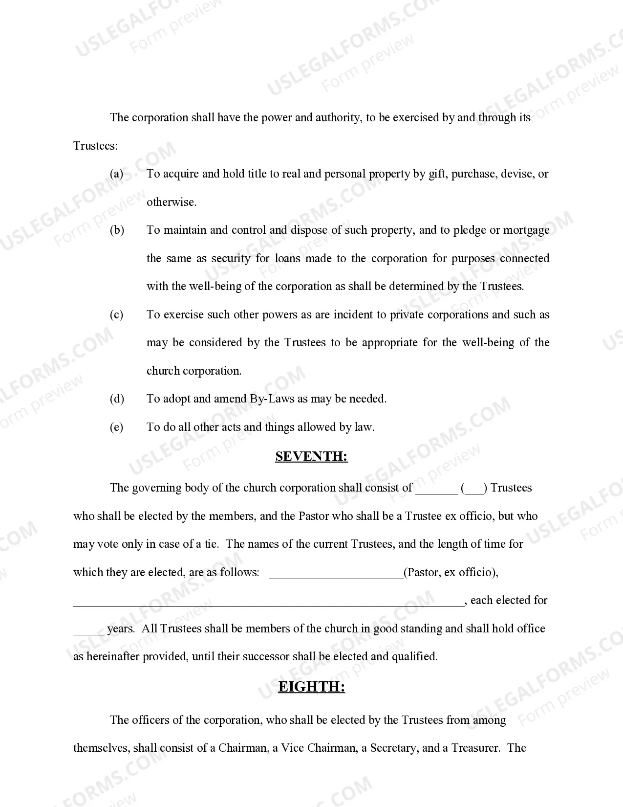 Preview Certificate of Incorporation For Church