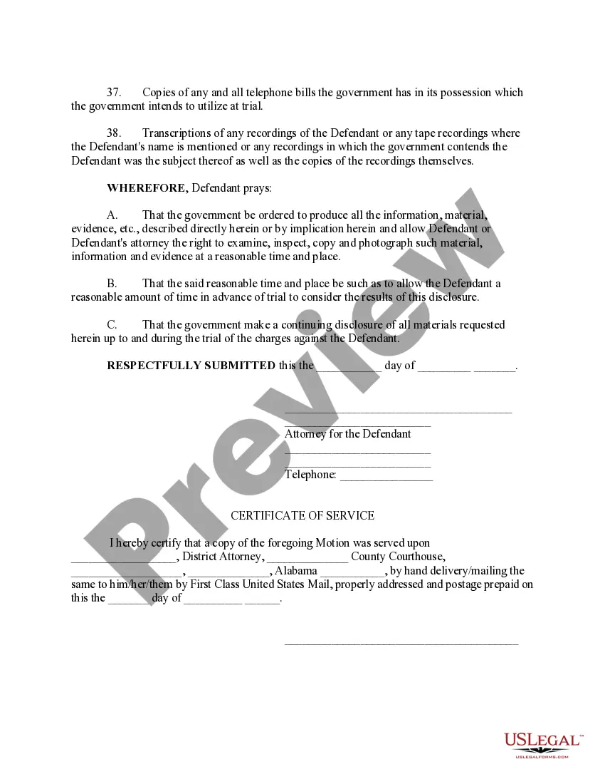 Get Motion For Production and Disclosure Preview Motion For Production and Disclosure