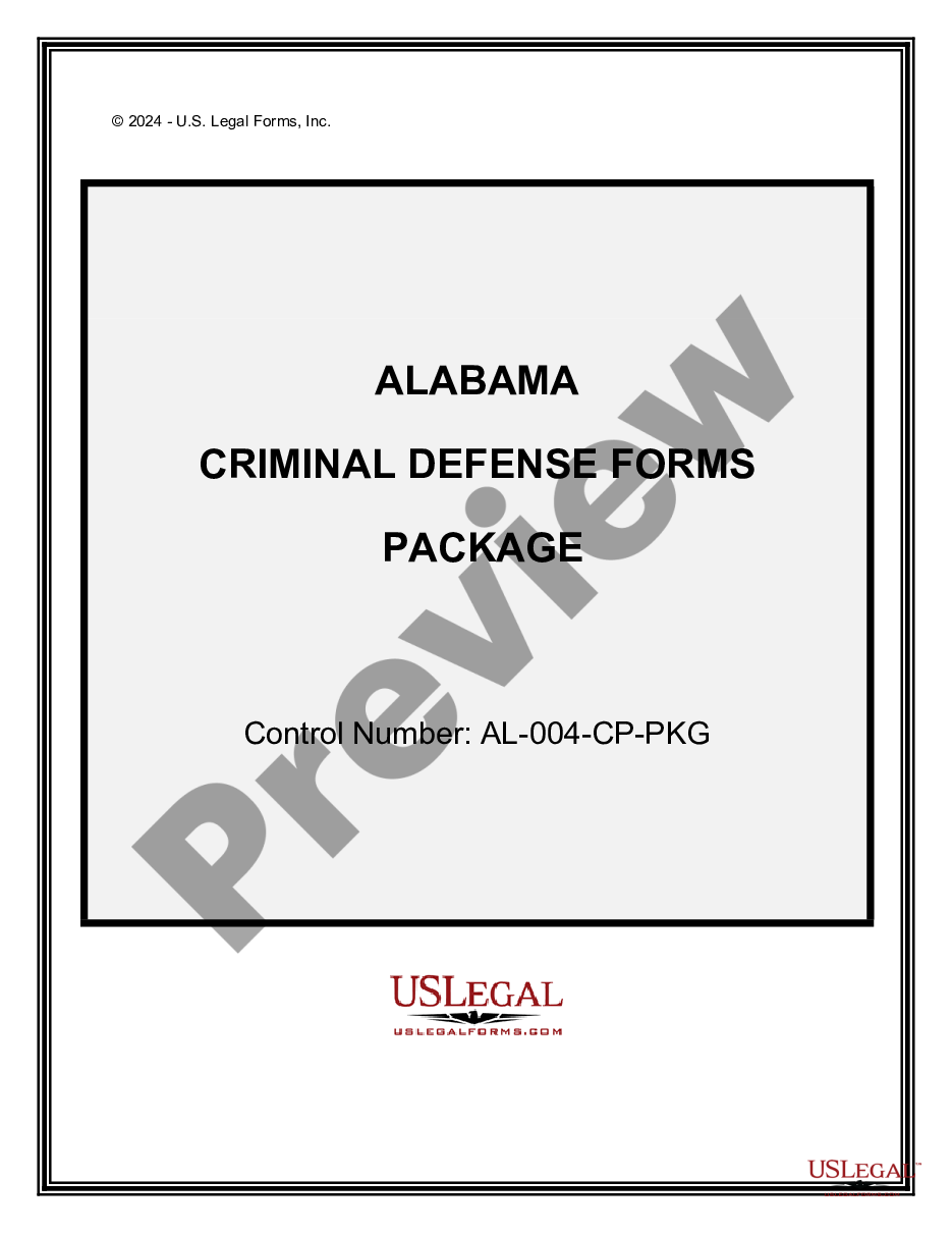 page 0 Alabama Criminal Defense Forms Package preview