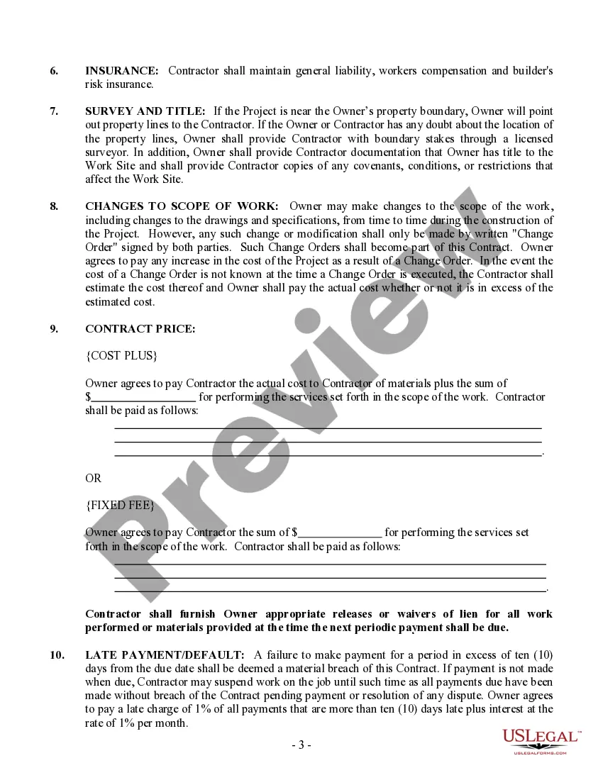 Preview Renovation Contract for Contractor