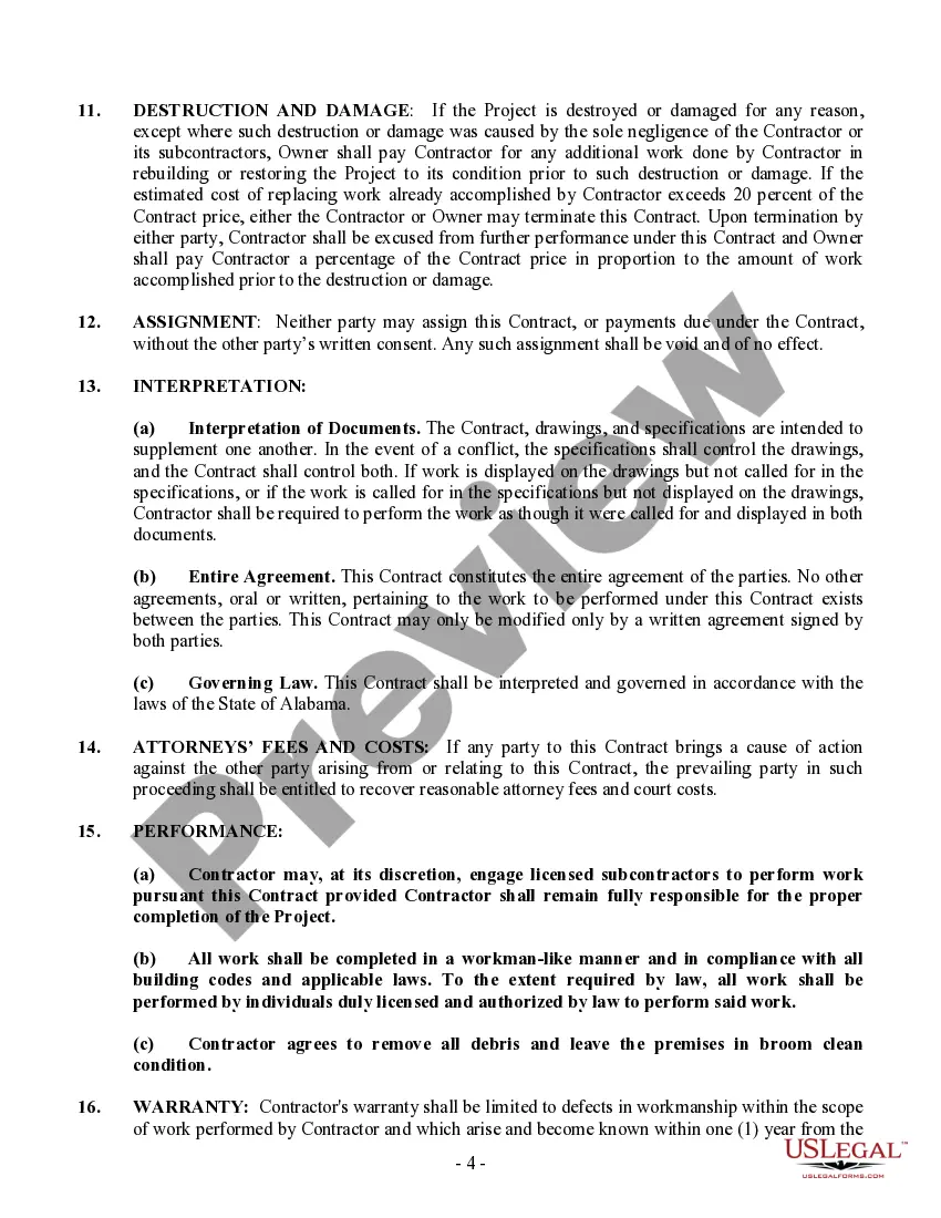 Preview Renovation Contract for Contractor