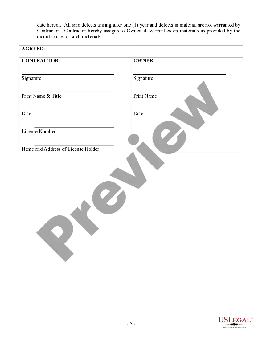 Preview Renovation Contract for Contractor