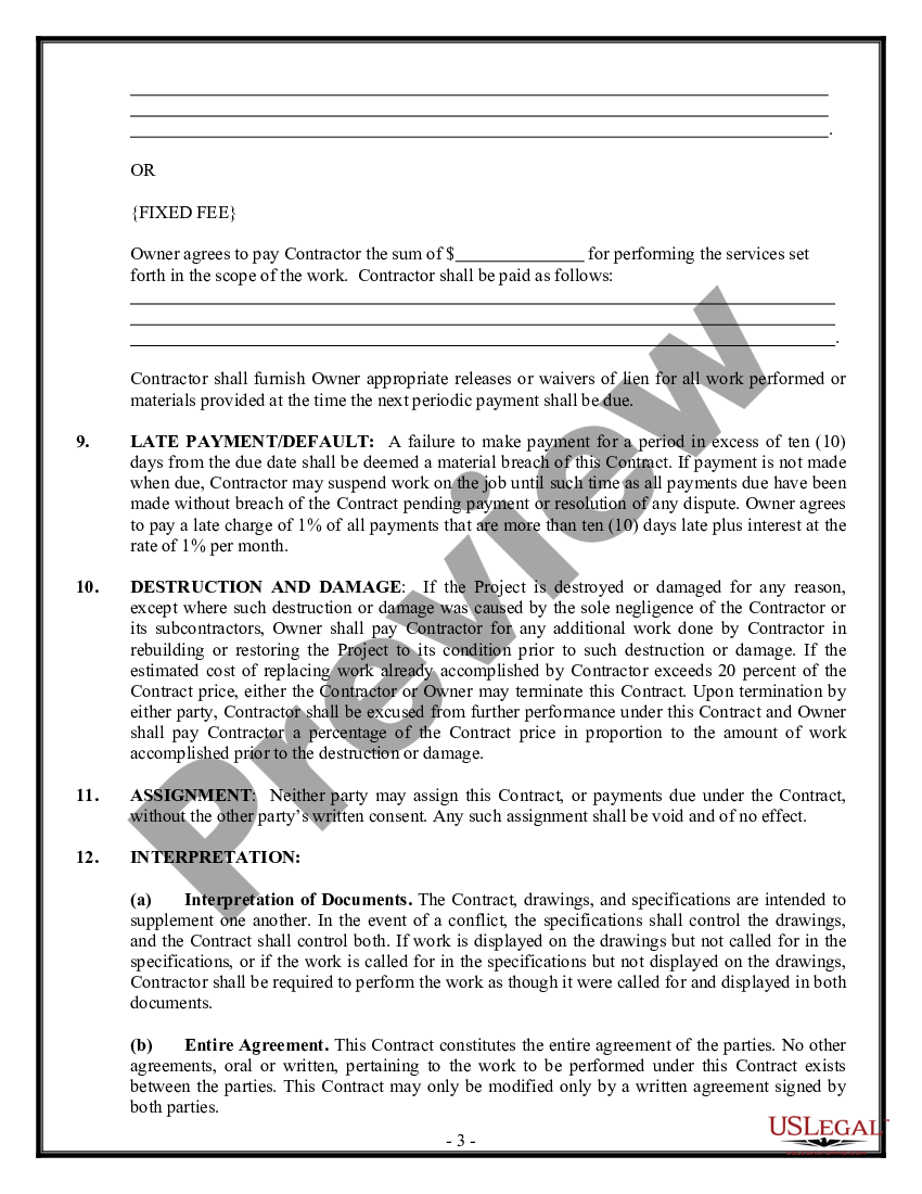 Alabama Siding Contract for Contractor | US Legal Forms