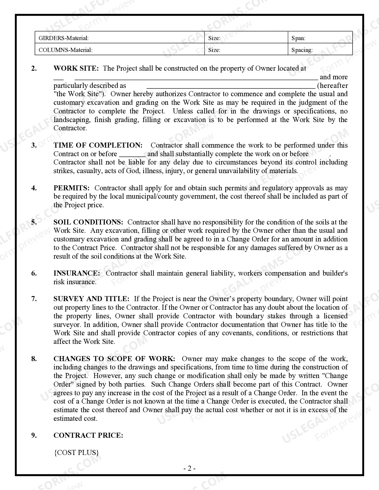 Preview Foundation Contract for Contractor