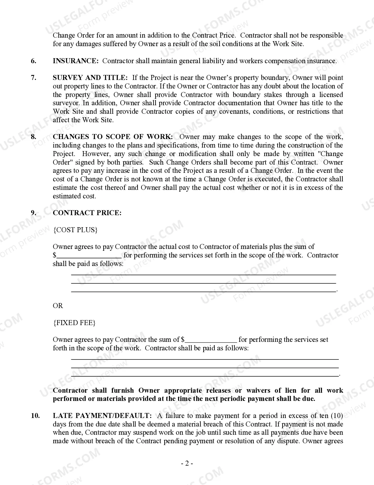 Preview Brick Mason Contract for Contractor