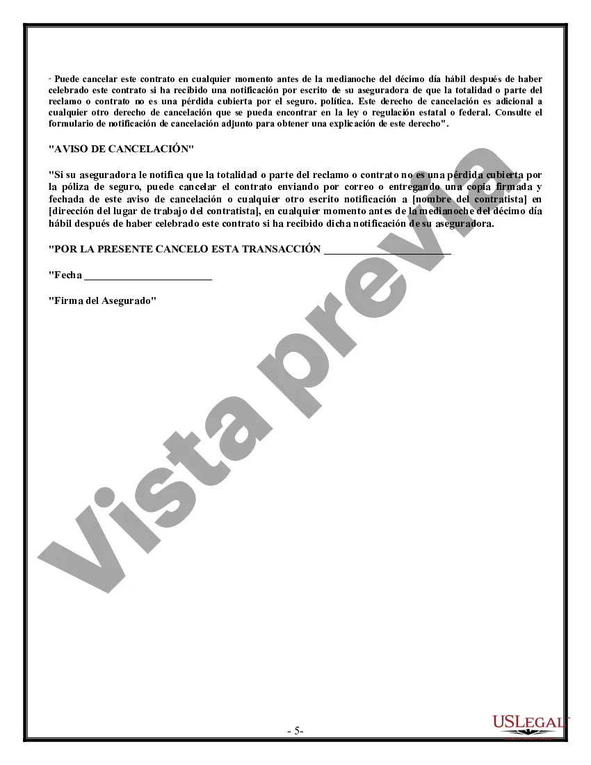 Preview Contrato de techado para contratista