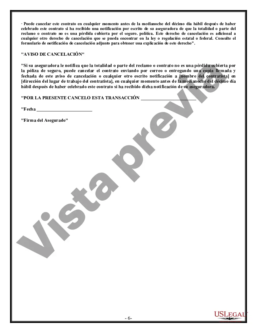 Preview Contrato de techado para contratista