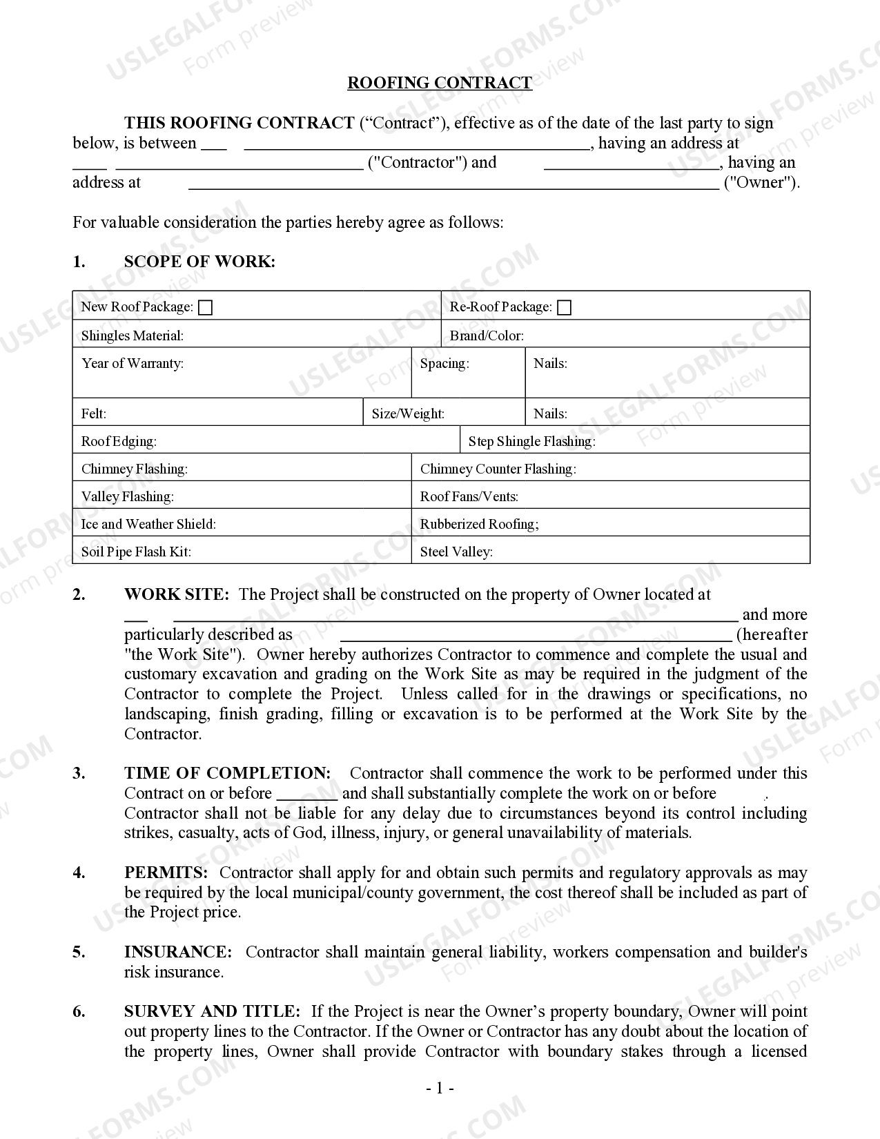 Alabama Roofing Contract for Contractor Roofing Contract Contractor