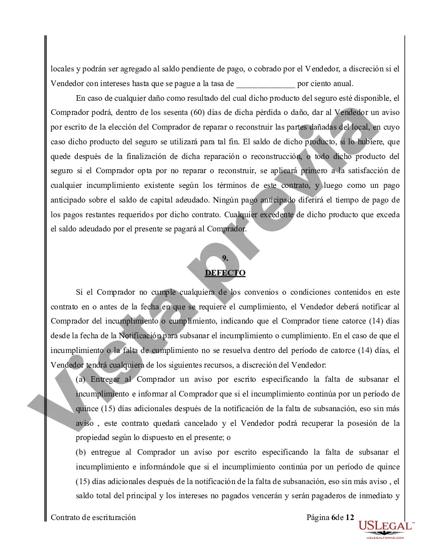 Preview Acuerdo o Contrato de Escritura de Venta y Compra de Bienes Raíces a/k/a Terreno o Contrato de Ejecución