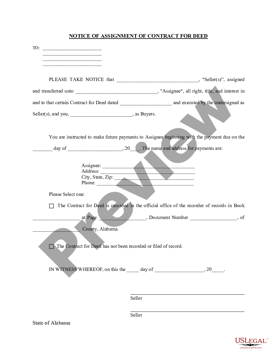 page 0 Notice of Assignment of Contract for Deed preview
