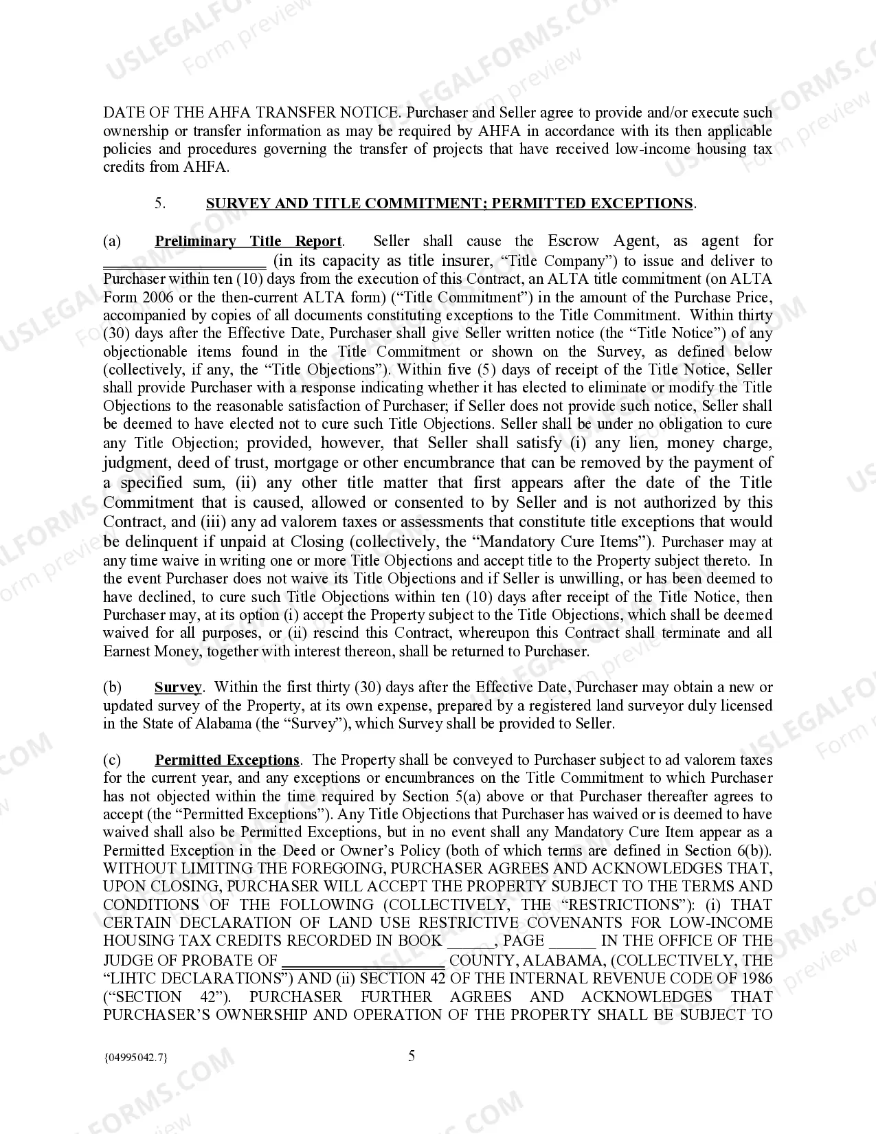 Preview Qualified Contract for Sale of Real Property