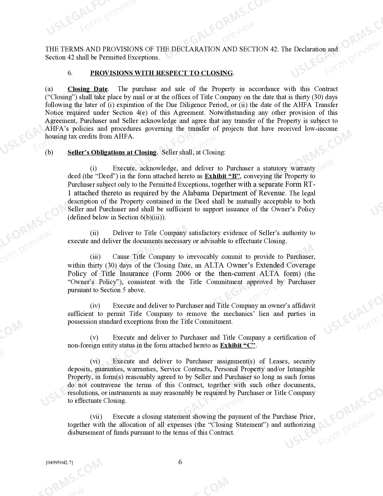 Preview Qualified Contract for Sale of Real Property