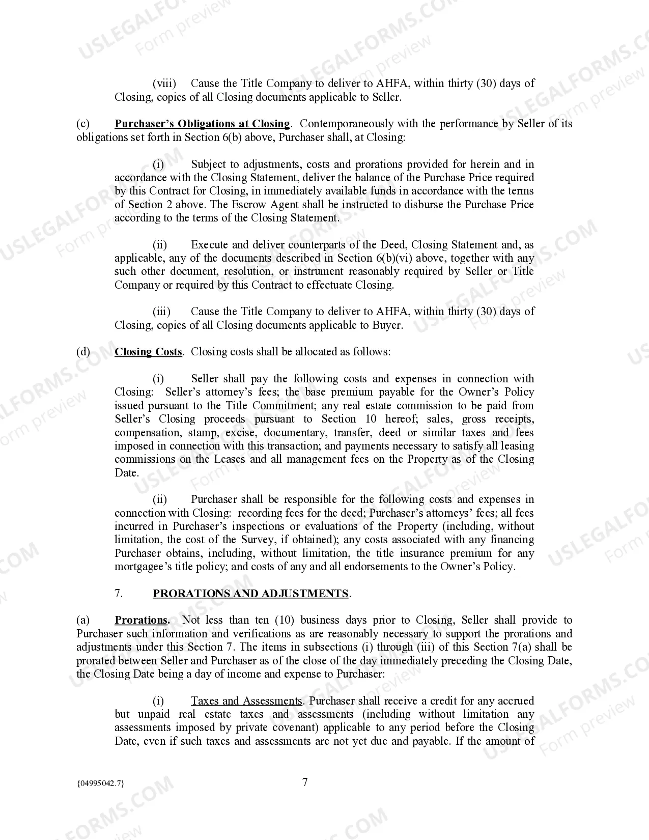 Preview Qualified Contract for Sale of Real Property