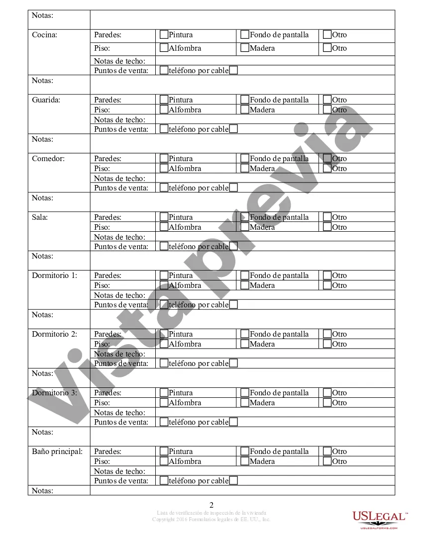 Preview Lista de verificación de inspección de la vivienda del comprador