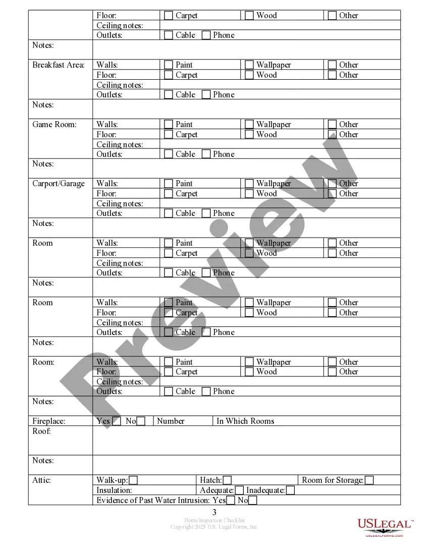 Get Buyer's Home Inspection Checklist Preview Buyer's Home Inspection Checklist
